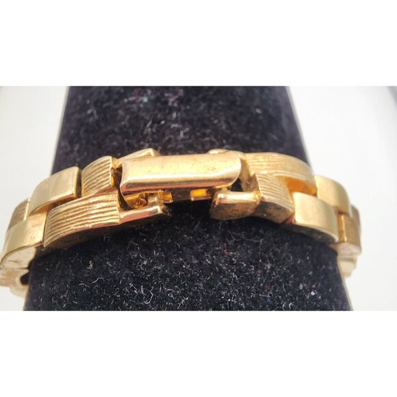 Vintage Napier Gold-Plated Link Bracelet 80s Chunky Style Retro MCM - Picture 2 of 4